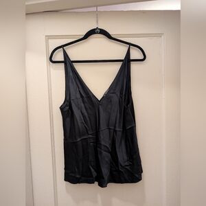 J. Crew 100% Silk Black Double V-Neck Cami